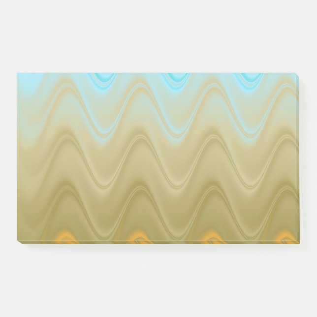 Wavy Blue Green Orange Abstract Post-it Notes (Front)