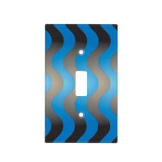 Wavy Blue Light Switch Cover