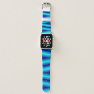 Wavy blue neon abstract pattern apple watch band