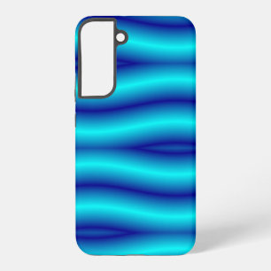 Wavy blue neon abstract pattern samsung galaxy s22+ case