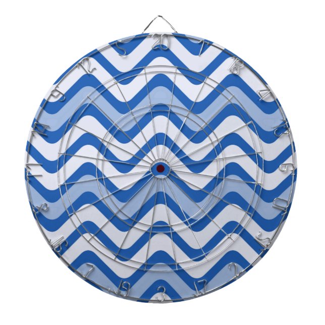 Wavy Blue Pattern Dart Board (Front)
