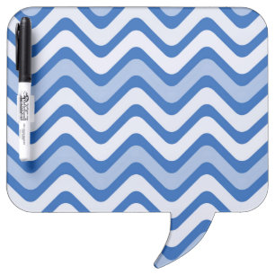 Wavy Blue Pattern Dry Erase Board