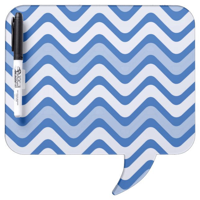 Wavy Blue Pattern Dry Erase Board (Front)