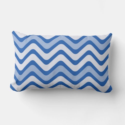 Wavy Blue Pattern Lumbar Pillow