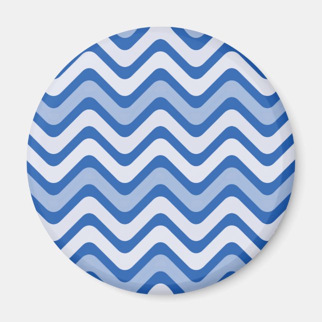 Wavy Blue Pattern Magnet (Front)