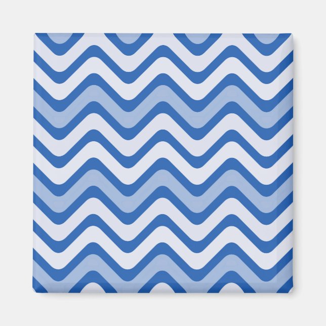 Wavy Blue Pattern Magnet (Front)