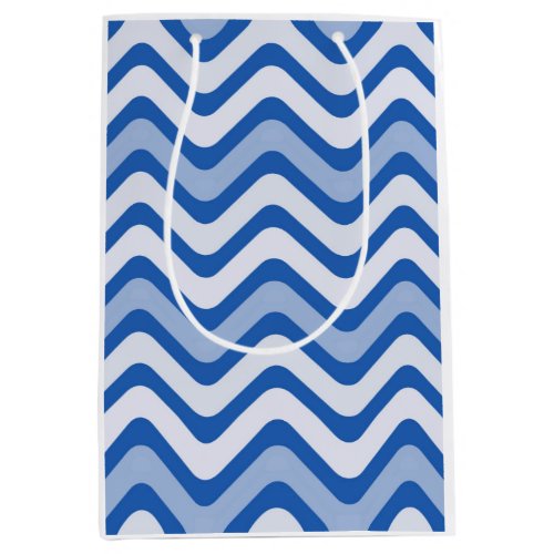 Wavy Blue Pattern Medium Gift Bag