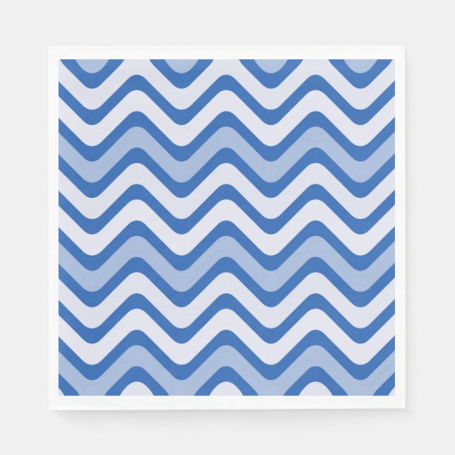 Wavy Blue Pattern Napkins (Front)