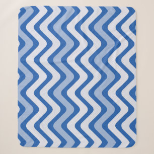 Wavy Blue Pattern Sherpa Blanket