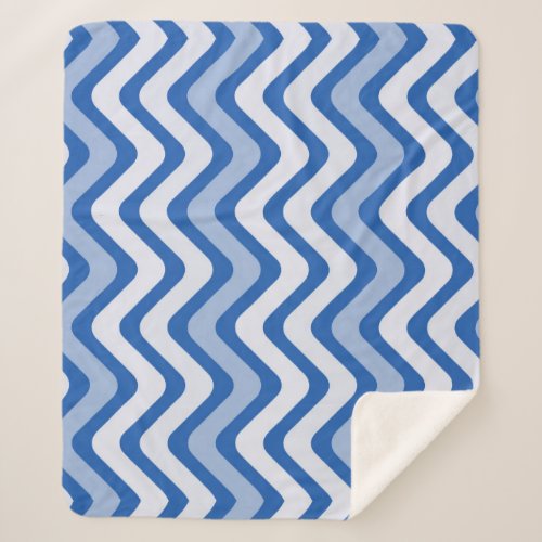 Wavy Blue Pattern Sherpa Blanket