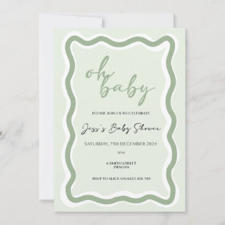 Wavy Border Baby Shower Invitation