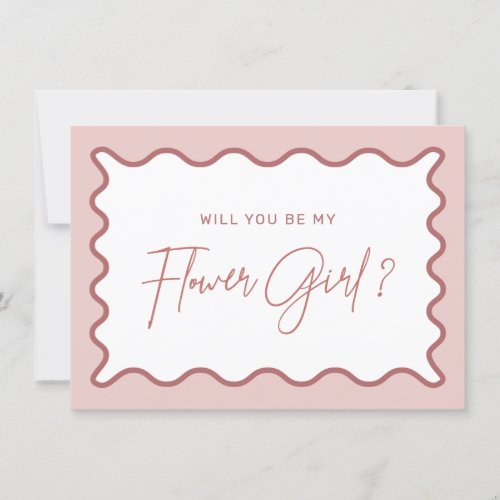 Wavy Border Flower Girl Proposal Card