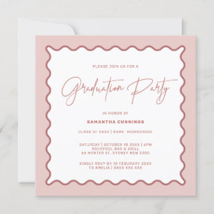 Wavy Border Graduation Party Invitation