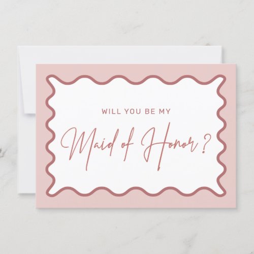 Wavy Border Maid of Honor Proposal Card