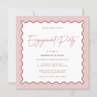 Wavy Border Mrs & Mrs Engagement Shower Invitation