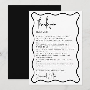 Wavy border, Wavy frame, modern, thank you card