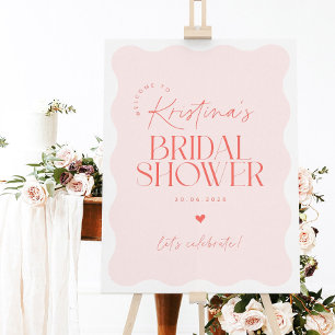Wavy Bridal Shower Welcome Sign Printable Template