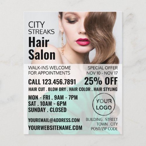 Wavy Brown Hair Hair Stylist Hair Salon Advert Flyer