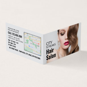 Wavy Brown Hair, Hair Stylist, Salon Loyalty Card, Business Card