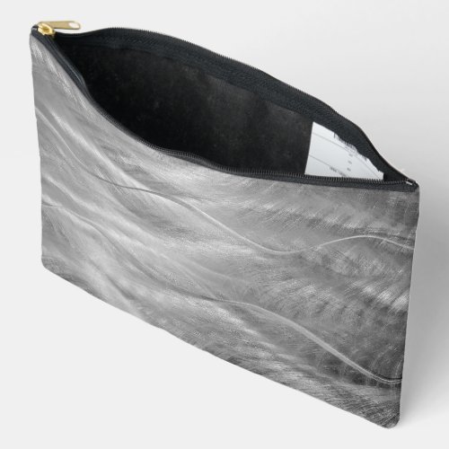 Wavy Brushed Steel Abstract Accessory Pouch