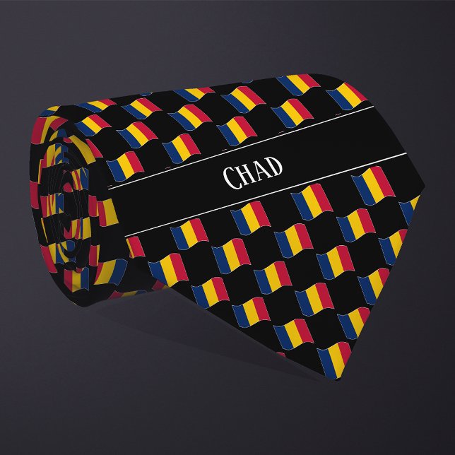 Wavy Chad Flag Pattern  Neck Tie (Creator Uploaded)