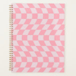 Wavy Check Retro Checkerboard Pink Lilac Checkered Planner<br><div class="desc">Cool warped checkers in pastel violet,  purple,  lilac and pastel pink color. A nice retro psychedelic design that takes you to the wonderland. Twisted,  wavy,  warped checkerboard,  warped checks,  warped checkered dorm room student preppy pillow.</div>