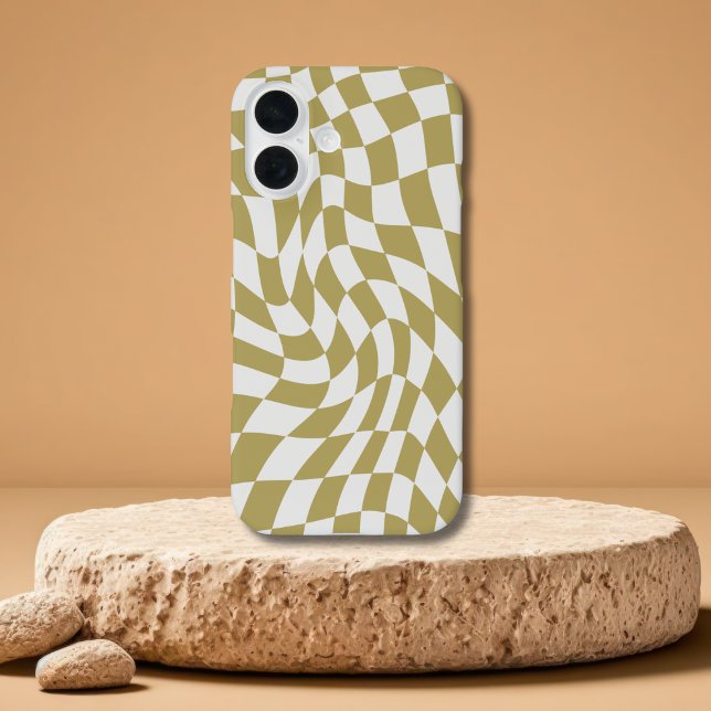 Wavy Checkerboard Modern iPhone 16 cases (Creator Uploaded)
