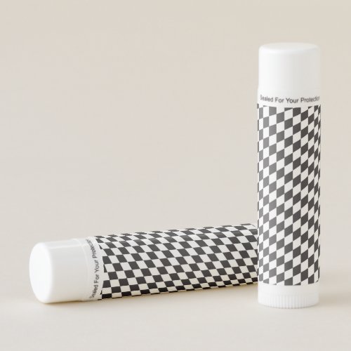 Wavy Checkered Black White Checkerboard Pattern Lip Balm