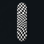 Wavy Checkered Black White Checkerboard Skateboard<br><div class="desc">Wavy checkerboard black and white groovy check pattern.</div>
