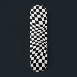 Wavy Checkered Black White Checkerboard Skateboard<br><div class="desc">Wavy checkerboard black and white groovy check pattern.</div>