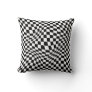 Wavy Checkered Black White Checkerboard Throw Pillow