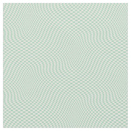 Wavy Checkered Pastel Green Checkerboard Pattern Fabric