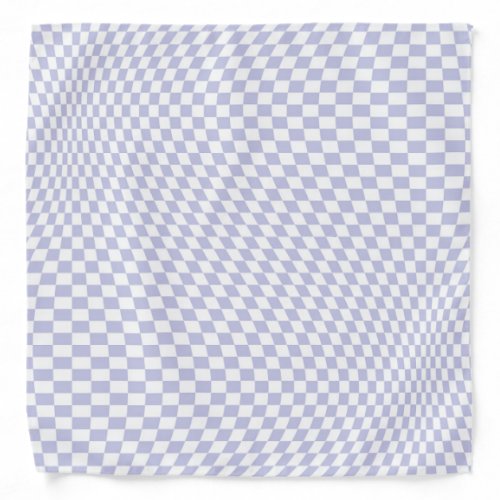 Wavy Checkered Pastel Purple Checkerboard Pattern Bandana