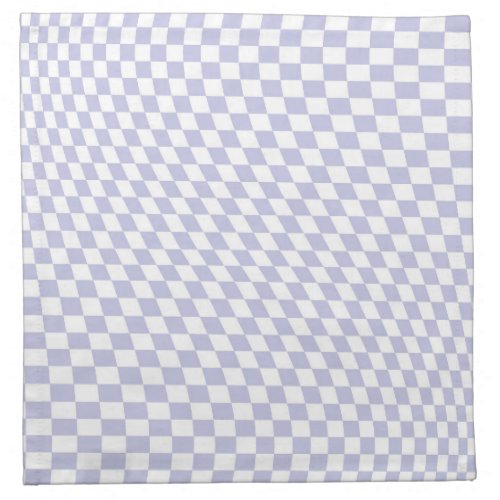Wavy Checkered Pastel Purple Checkerboard Pattern Cloth Napkin