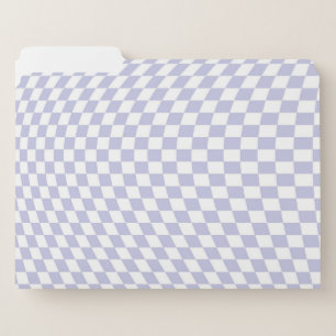 Wavy Checkered Pastel Purple Checkerboard Pattern File Folder