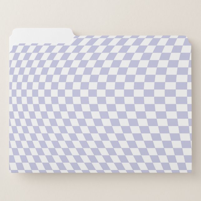 Wavy Checkered Pastel Purple Checkerboard Pattern File Folder (Front Left)