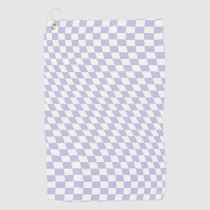 Wavy Checkered Pastel Purple Checkerboard Pattern Golf Towel