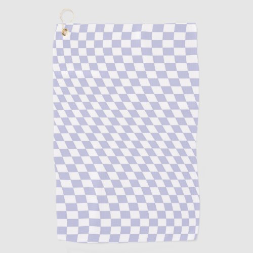 Wavy Checkered Pastel Purple Checkerboard Pattern Golf Towel