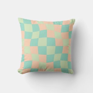 Wavy Checkered Pattern Throw Pillow