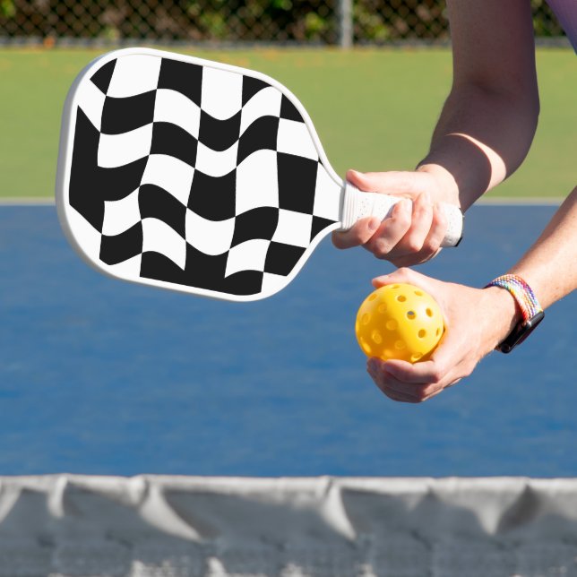 Wavy Checkered Racing Pickleball Paddle (Insitu)
