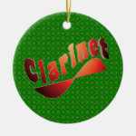 Wavy Clarinet Ceramic Ornament