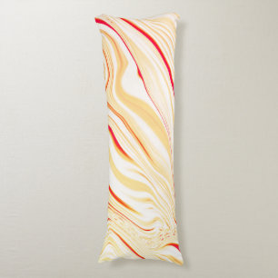 Wavy cloth with light beige tones, red pink curve body pillow