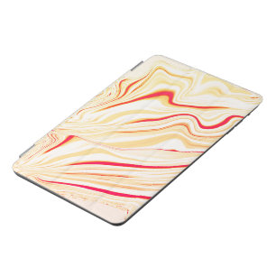 Wavy cloth with light beige tones, red pink curve iPad mini cover