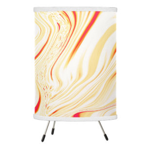 Wavy cloth with light beige tones, red pink curve tripod lamp