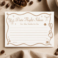 Wavy Coffee Bridal Shower Date Night Ideas Card