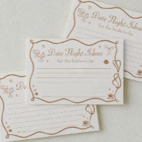 Wavy Coffee Bridal Shower Date Night Ideas Card