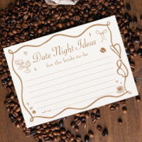 Wavy Coffee Bridal Shower Date Night Ideas Card