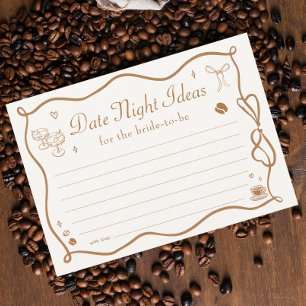 Wavy Coffee Bridal Shower Date Night Ideas Card