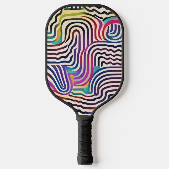 Wavy color lines  pickleball paddle (Front)