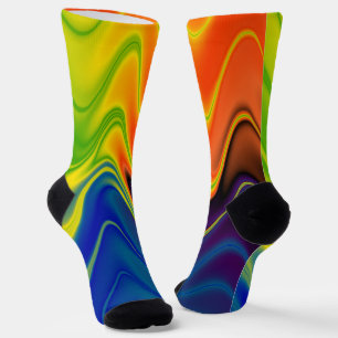 Wavy Colorful Abstract Socks